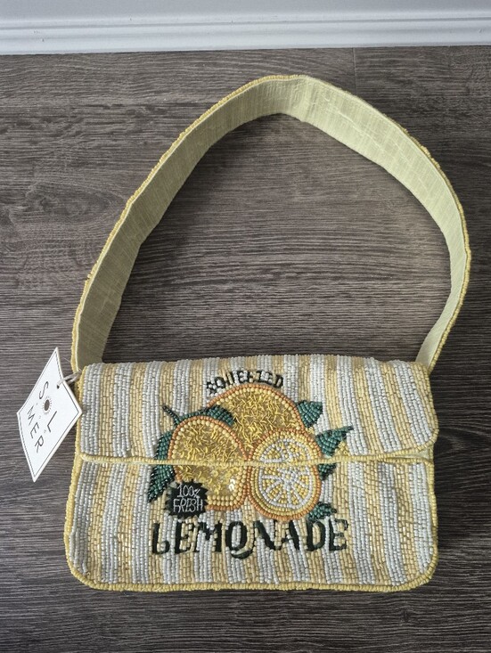 Sol And Mer Handbags - Beaded Yellow Lemonade Shoulder Bag - SOL And MER VIRAL Handbag